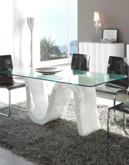 Mesa de comedor de cristal modelo DOVER
