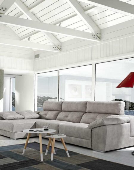 Sofá fijo con Chaiselongue modelo MEMORY