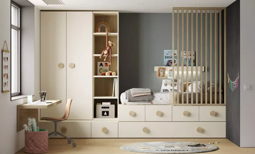 Cama modular con cajones