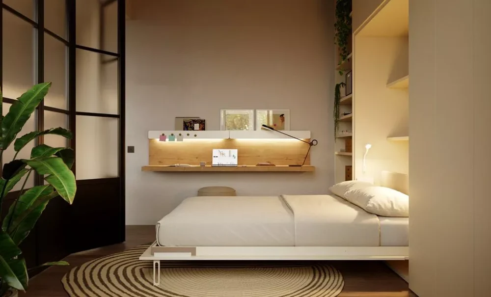 Cama integrada en salón - Imagen 5