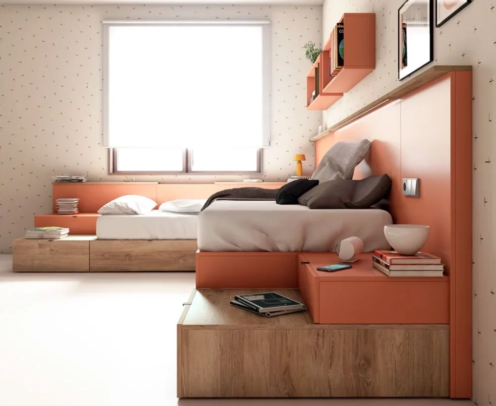 Dormitorio con dos camas en L - Imagen 2