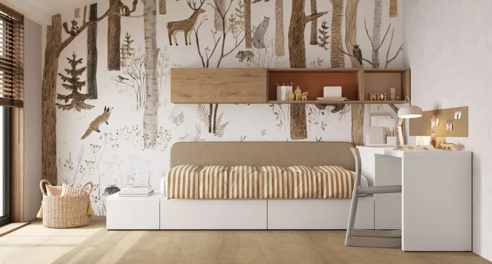 Cama modular con cabecero de LED