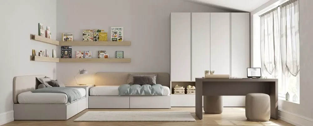 Dormitorio de dos camas cubo