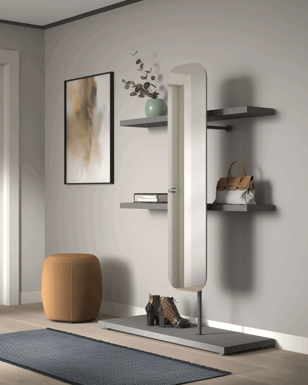 Mueble funcional con espejo