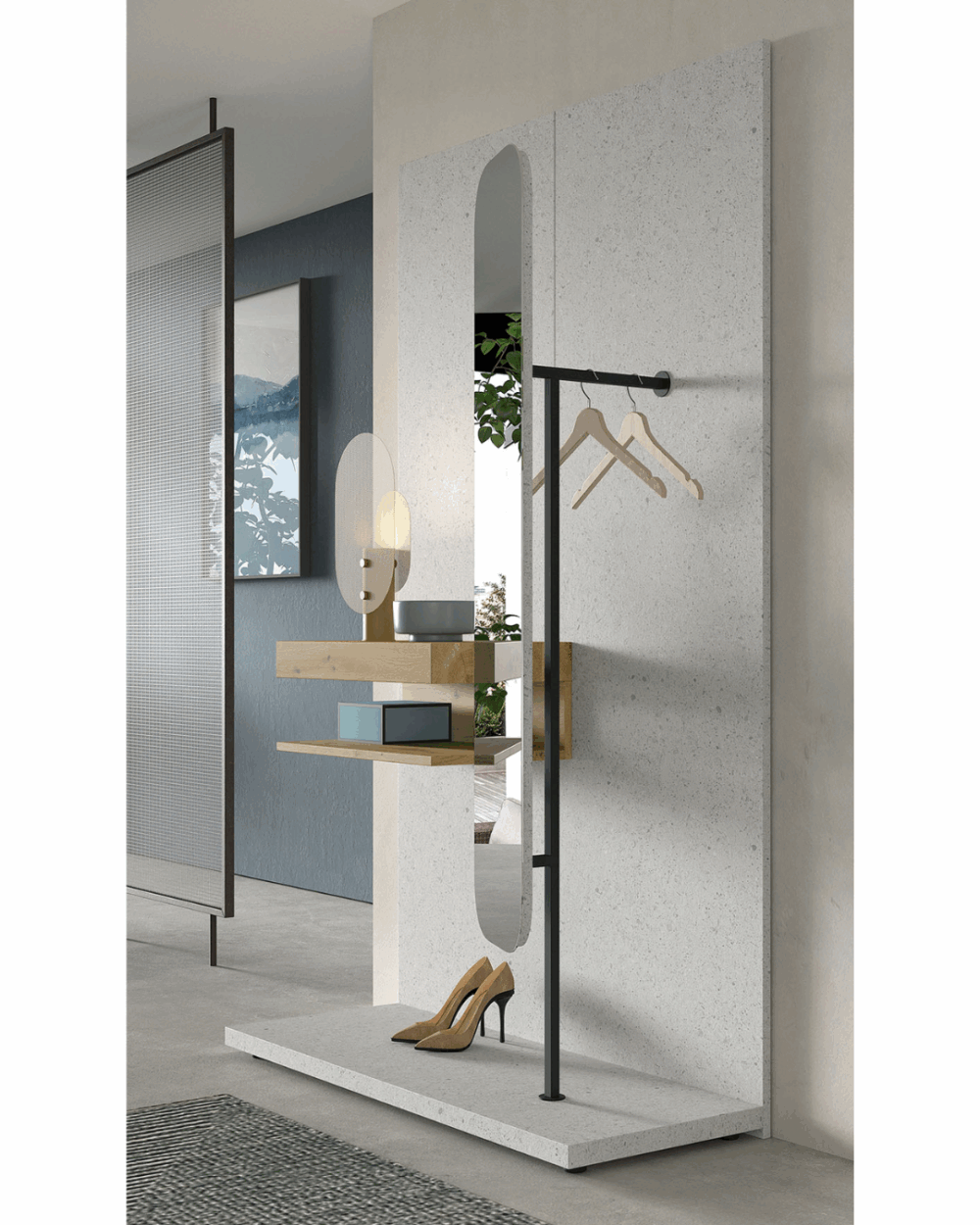 Mueble funcional con espejo giratorio - Imagen 2