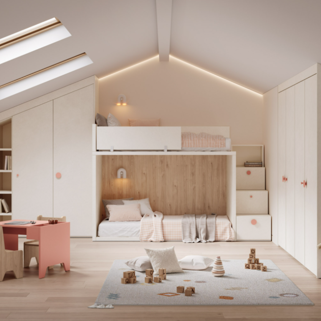 Litera con cajones escalera