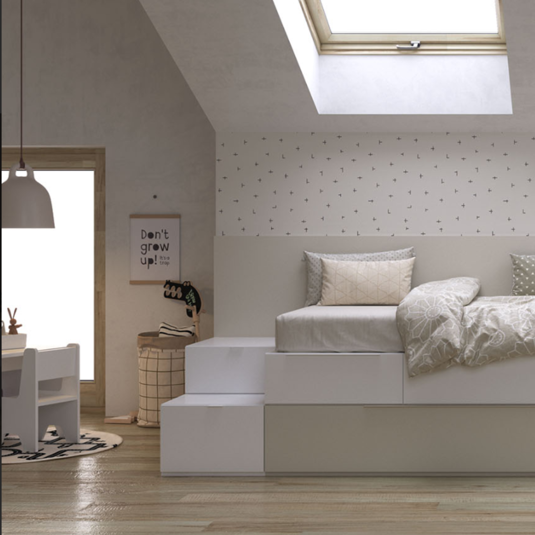 Cama nido con escritorio y escalera - Imagen 2