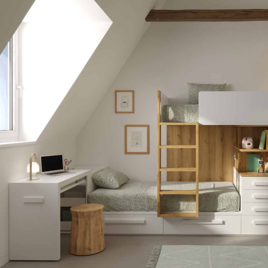 Litera tren con escritorio - Imagen 4