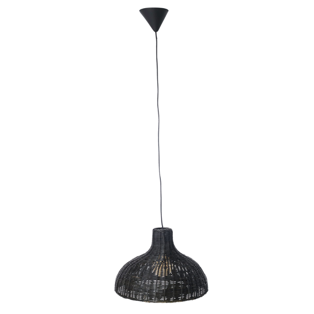 Lámpara de techo ratán negro