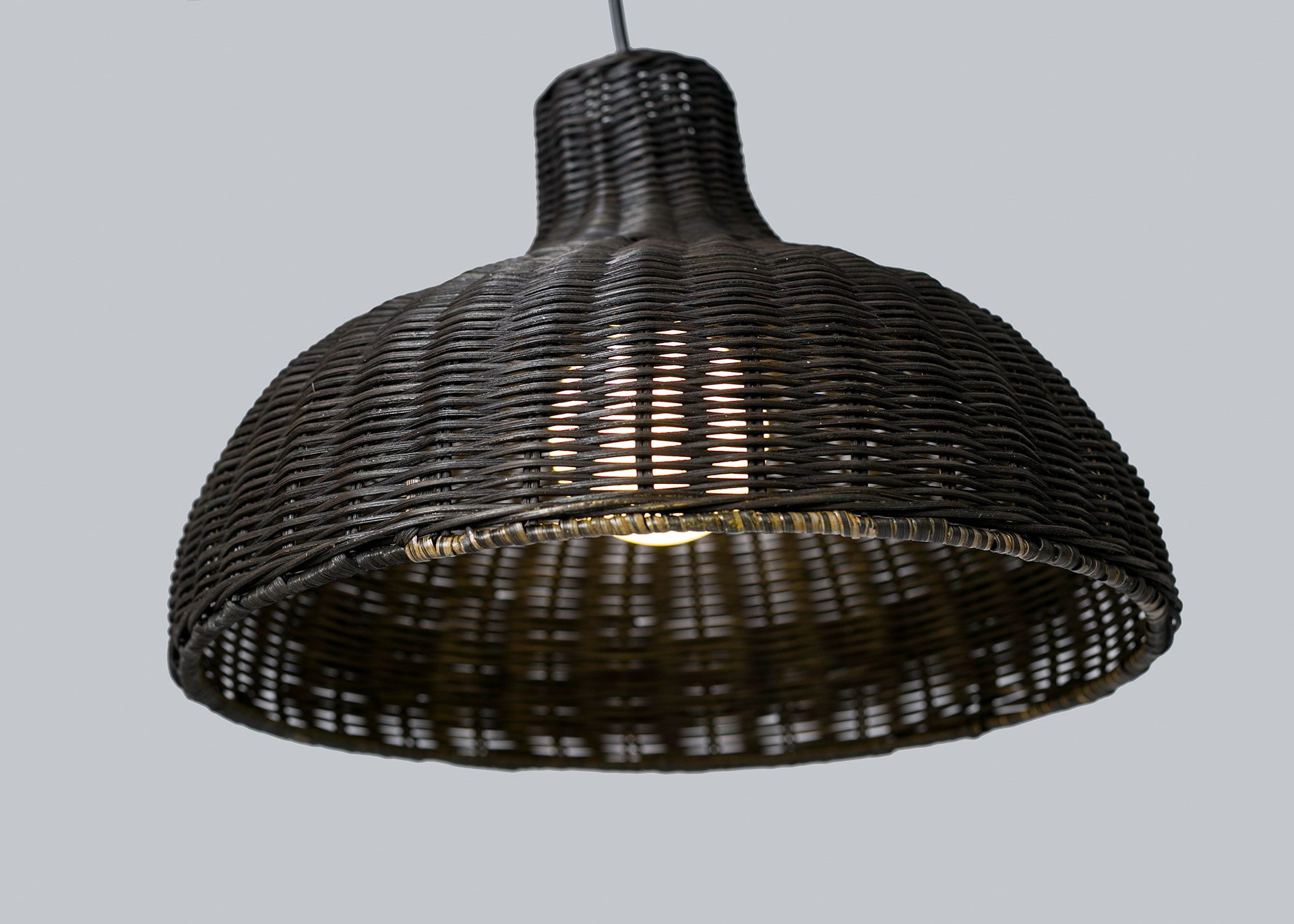 Lámpara de techo ratán negro - Imagen 4