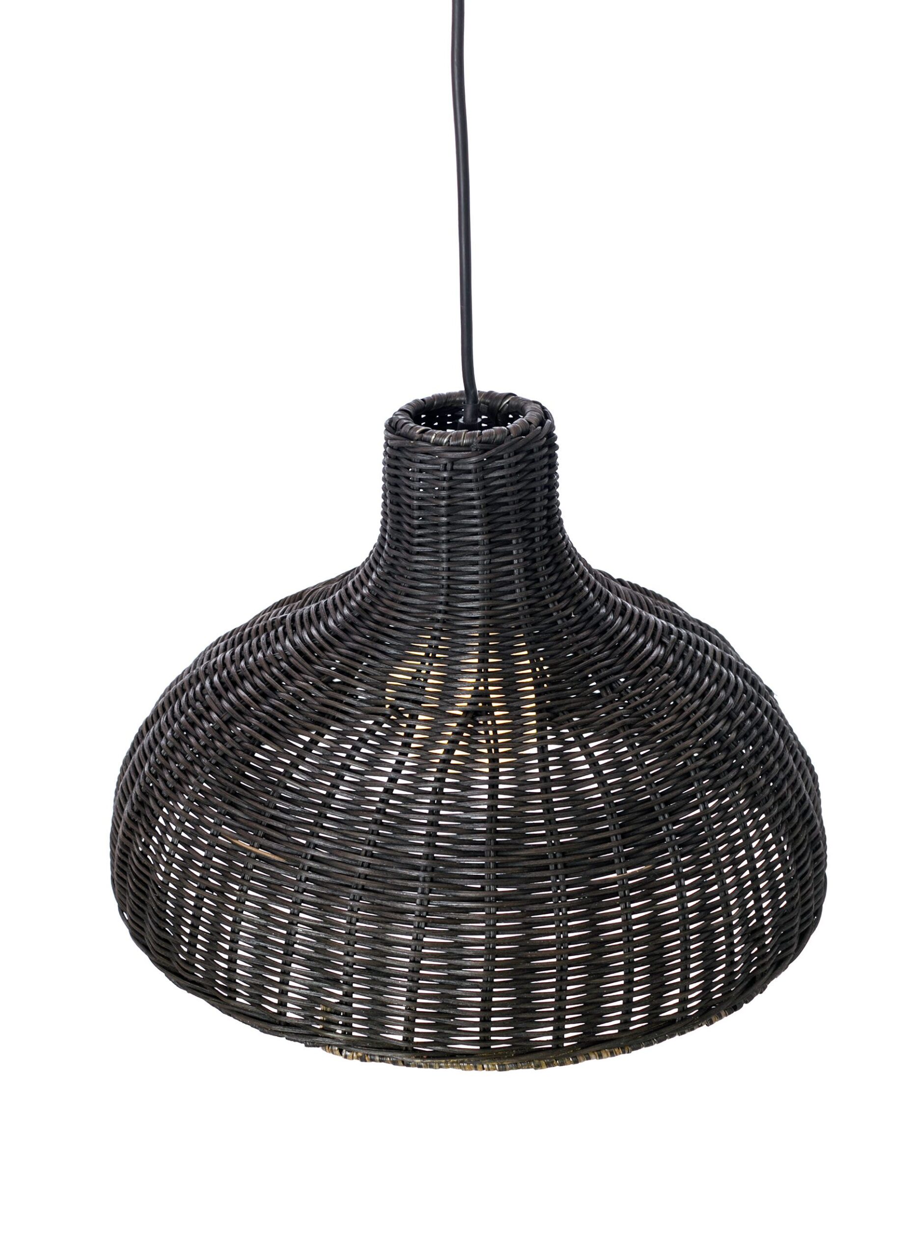 Lámpara de techo ratán negro - Imagen 3